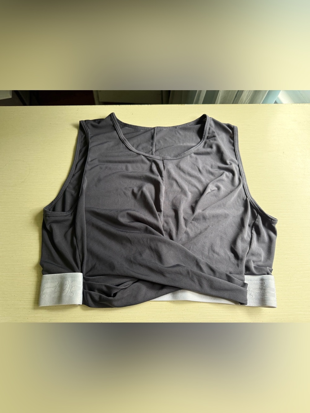 Fabletics Charcoal Gray Cropped Twist Tank